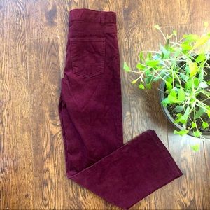 🆕 Boys Burgundy Ribbed Velvet Straight Jeans